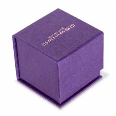 Luxury Purple Art Paper Cardboard Gift Box with Hot Stamping Logo for Diamond Ring