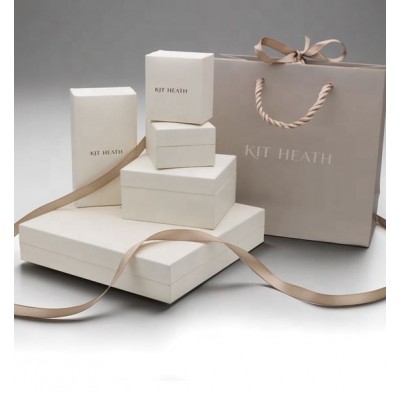 High Quanlity Paper Jewelry Box White, Jewelry Box Paper Bag for Packing Ring & Necklace