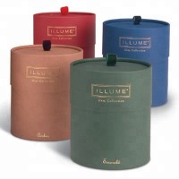 Round Shape Paper Tube Candle Package Box With Custom Printed And Ribbon Closure