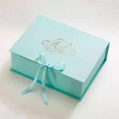 High End Blue Custom Cardboard Paper Gift Box for Wedding dress / Clothes Storage Packaging