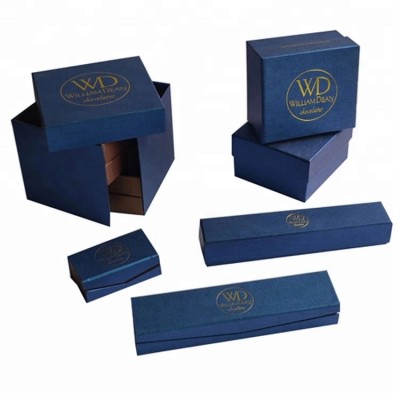 Luxury Navy-Blue Cardboard Watch Gift Box With Custom Printed,Jewelry Box Set